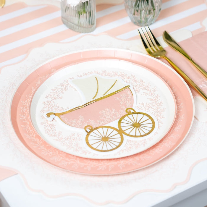 Floral Elegance Pink Dessert Plates