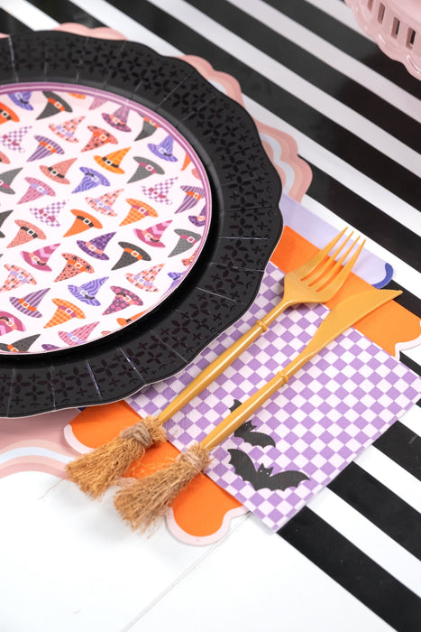 Black Basketweave Dinner Paper Plates