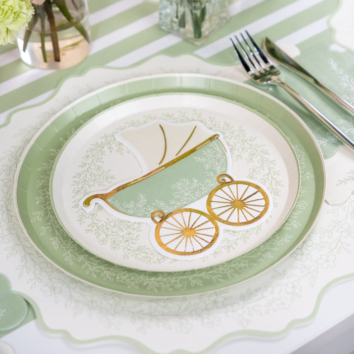 Floral Elegance Sage Dinner Plates