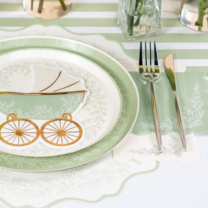 Floral Elegance Sage Guest Towels