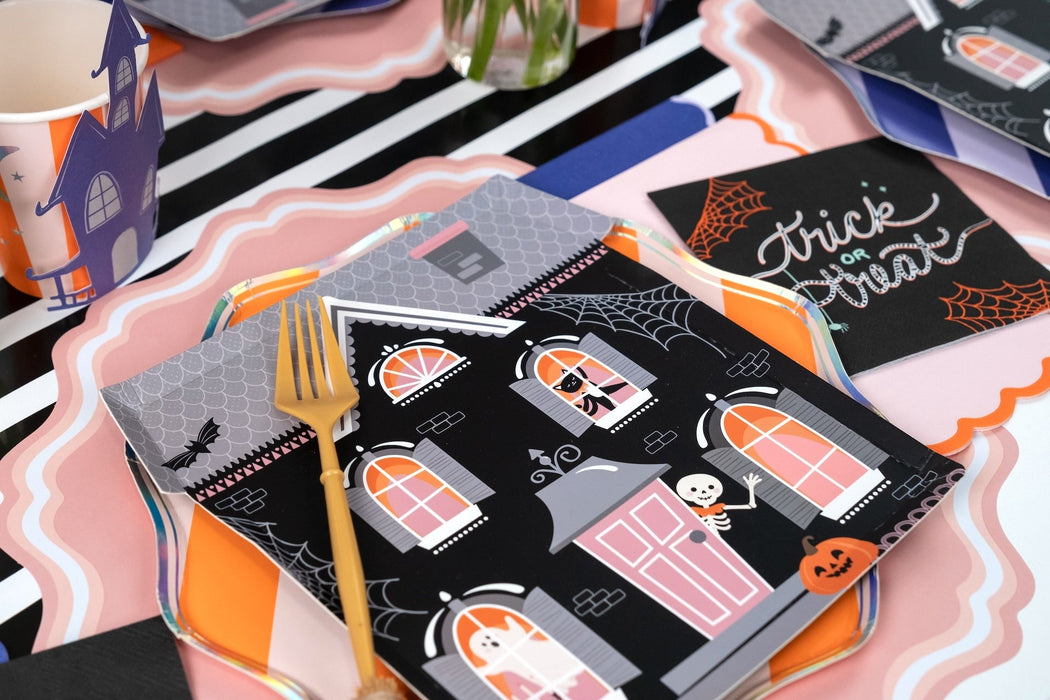 Haunted House Halloween Shaped Plates