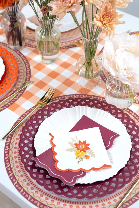 Deluxe Elegant Thanksgiving Floral Party Kit- 24 place settings