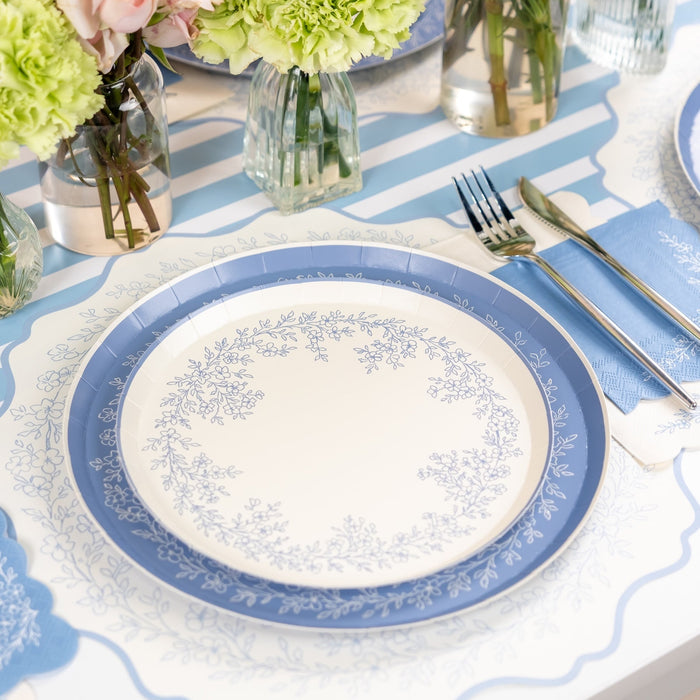 Blue Floral Elegance Party Kit