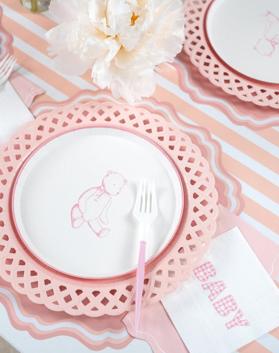 Pink Precious Baby Bear Dessert Plates