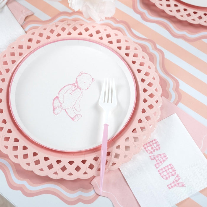 Pink Precious Baby Plaid Cocktail Napkins