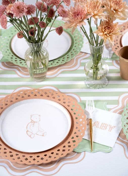 Beige Precious Baby Plaid Cocktail Napkins