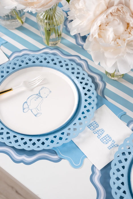 Blue Precious Baby Bear Dessert Plates