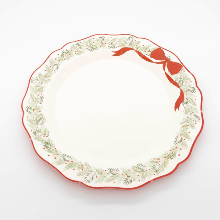 Elegant Holiday Wreath Dinner Plates