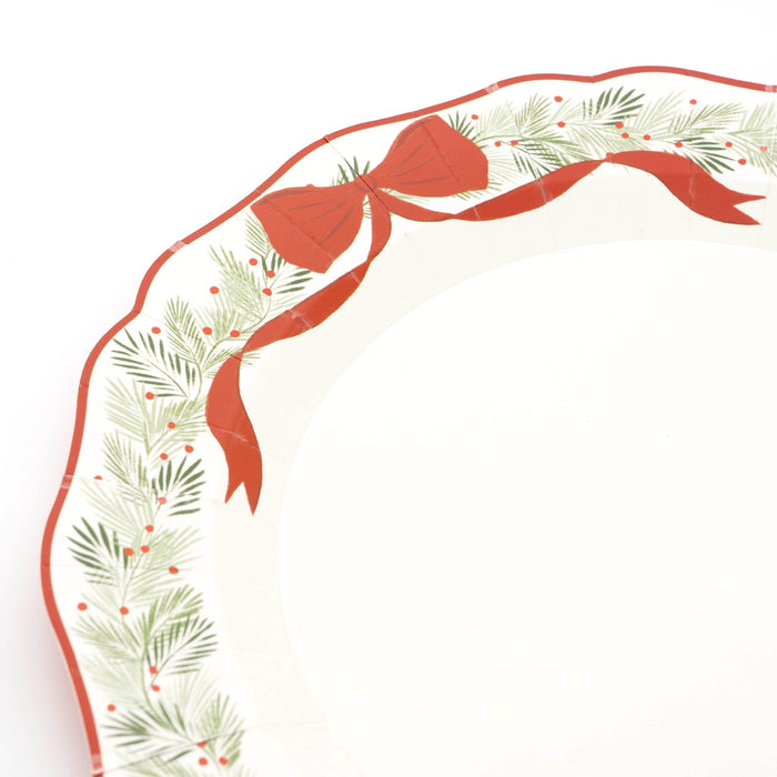 Elegant Holiday Wreath Dinner Plates