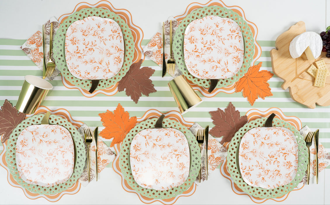 Toile Pumpkin Plates