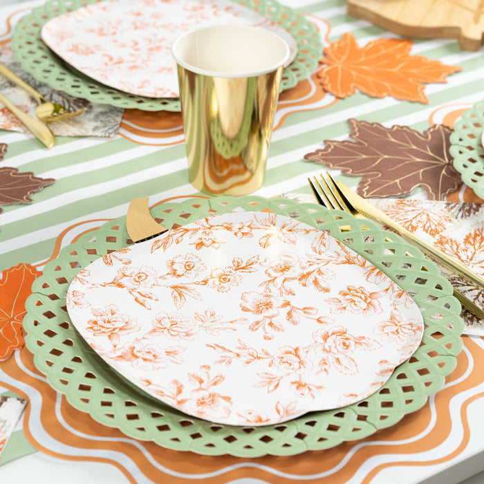 Toile Pumpkin Plates