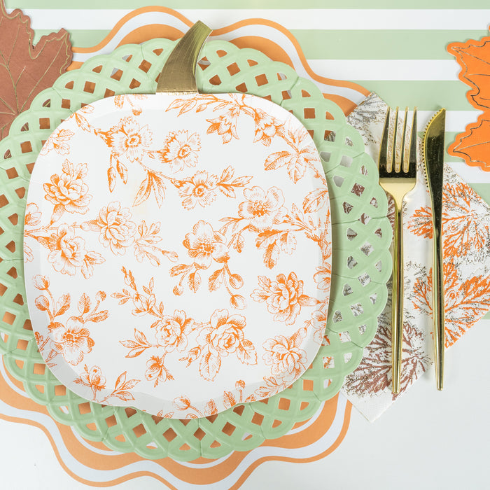 Toile Pumpkin Plates