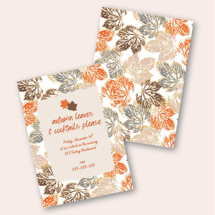 Falling Leaves Thanksgiving Digital Invitation
