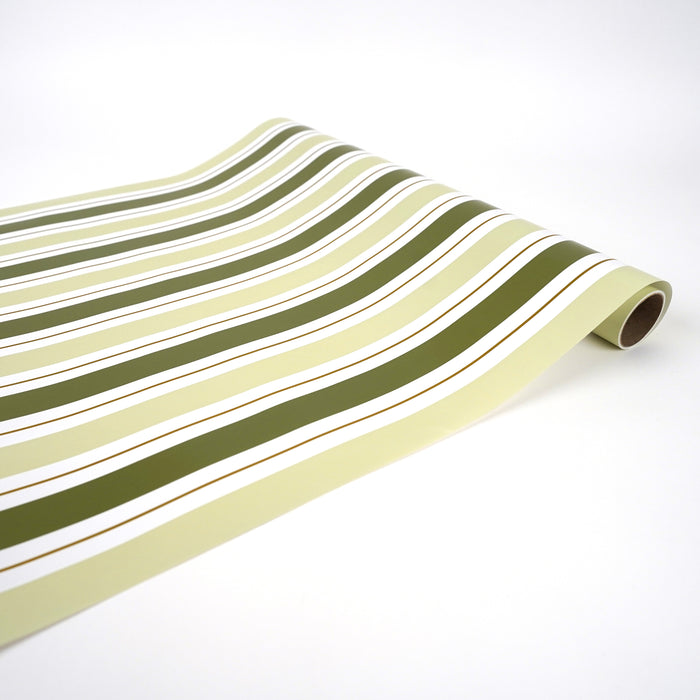 Green Stripe Paper Table Runner