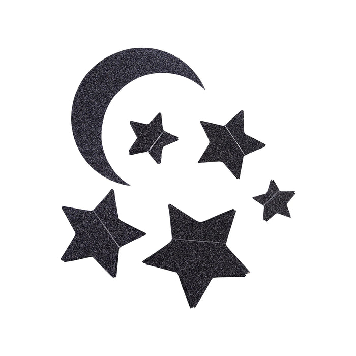 Star & Moon Glitter Wall Decor