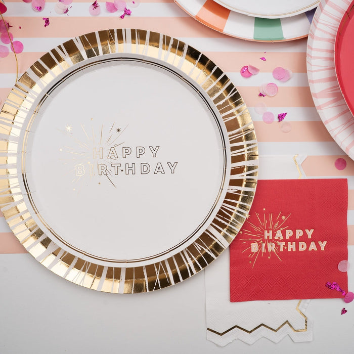 Pink Happy Birthday Beverage Napkins