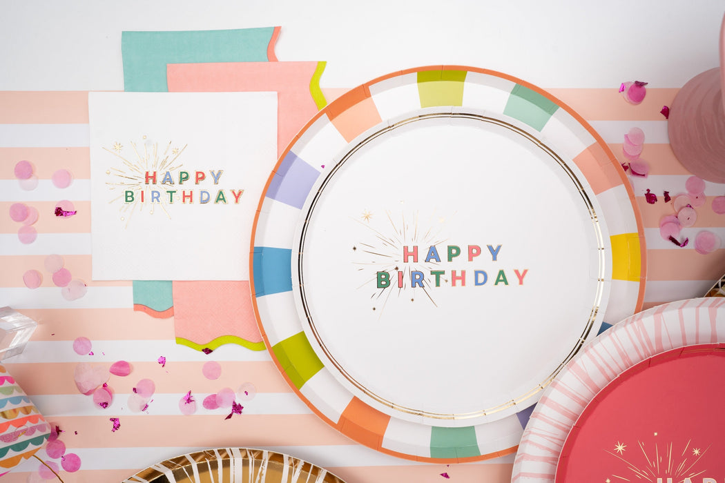 Colorful Happy Birthday Beverage Napkins