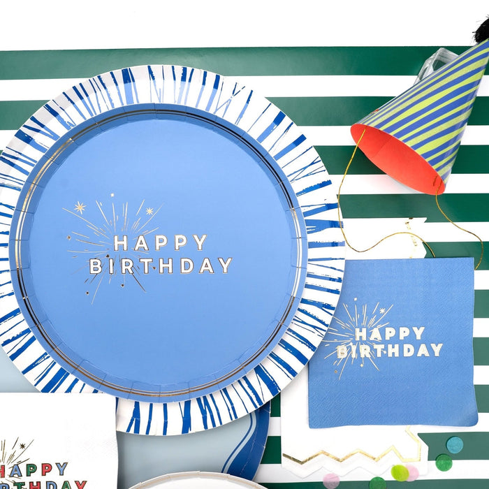 Blue Happy Birthday Beverage Napkins