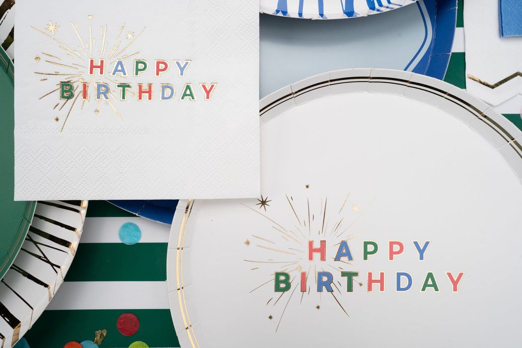Colorful Happy Birthday Beverage Napkins