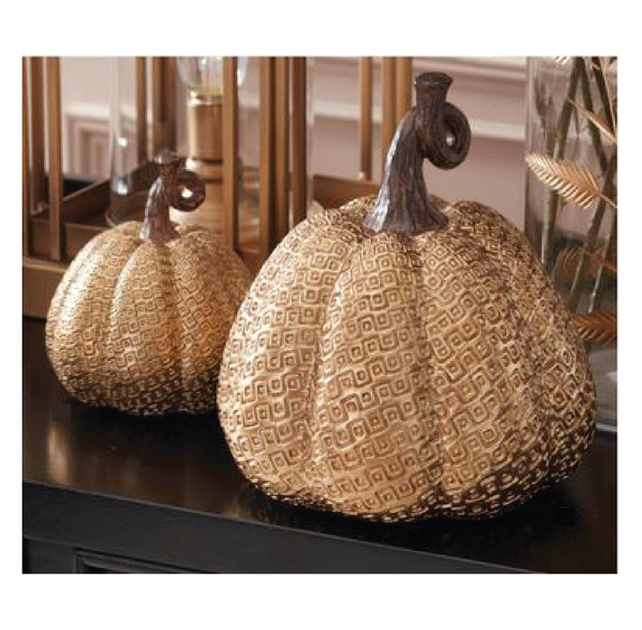 Gold Resin Maze Embossed Pumpkin