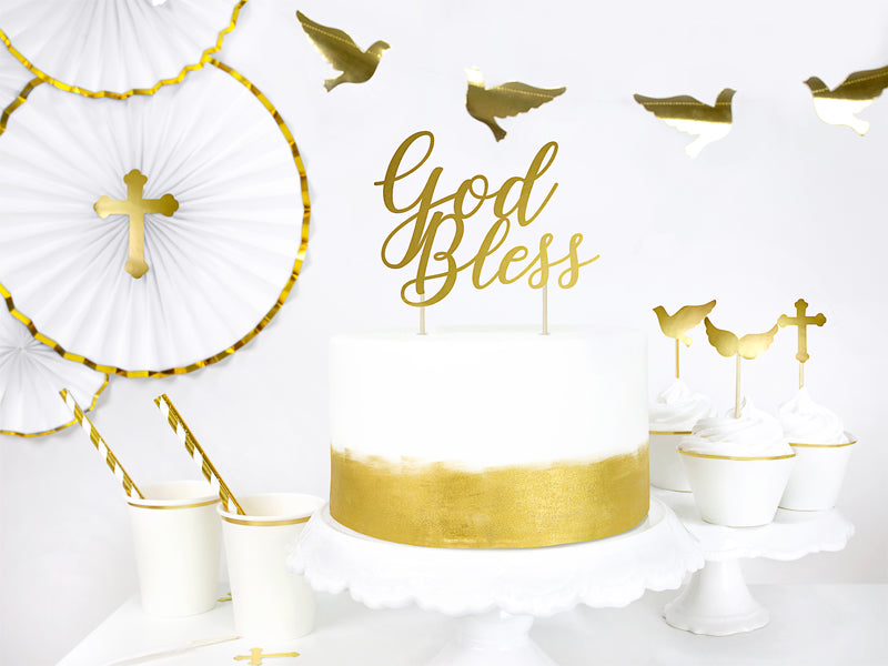 Gold Religious Cupcake Toppers