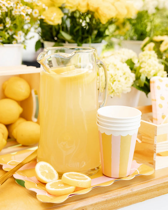 Yellow & Pink Striped Party Cup