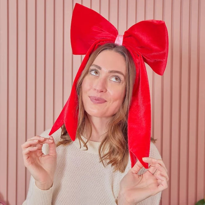 Red Velvet Jumbo Bow Novelty Headband
