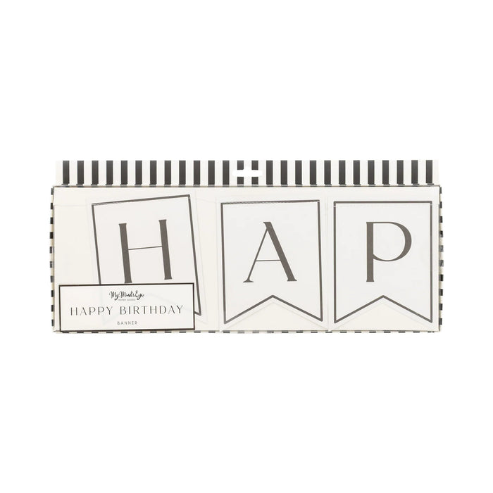 Black Happy Birthday Banner