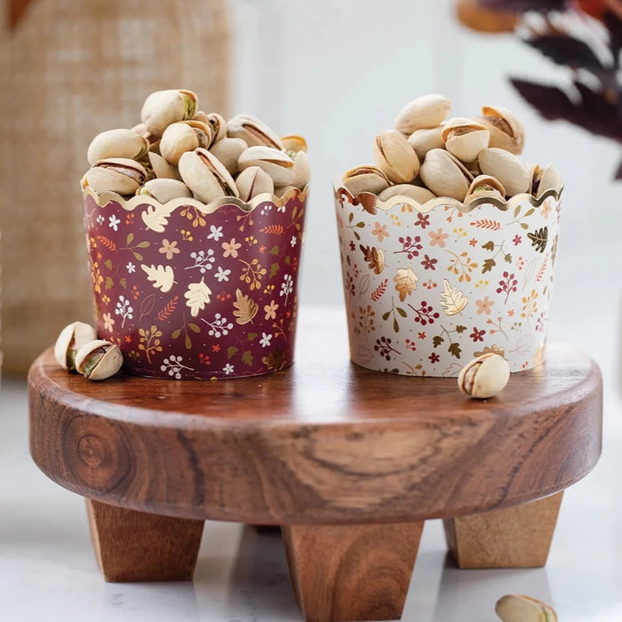 Gold Foil Mixed Leaves Food Cups