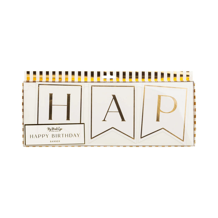 Gold Happy Birthday Banner