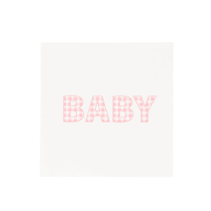 Pink Precious Baby Plaid Cocktail Napkins