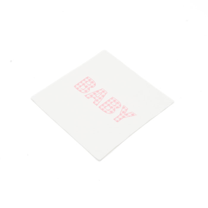 Pink Precious Baby Plaid Cocktail Napkins