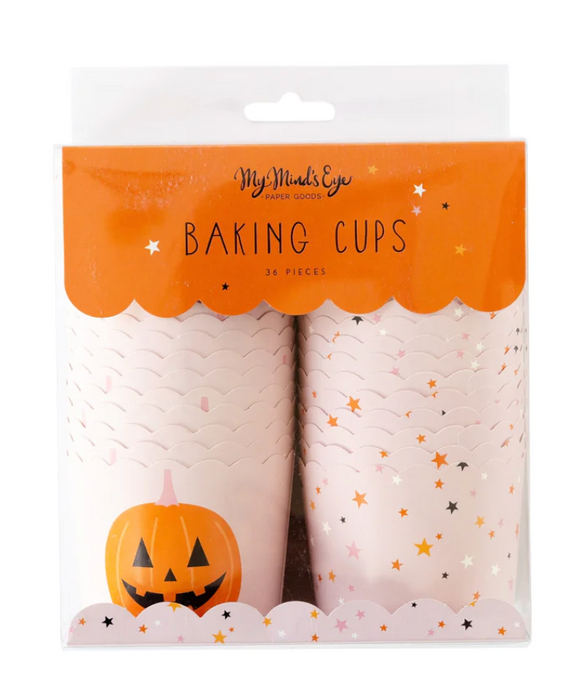 Pink Stars and Jack-o-lantern Baking Food Cups