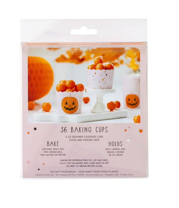 Pink Stars and Jack-o-lantern Baking Food Cups