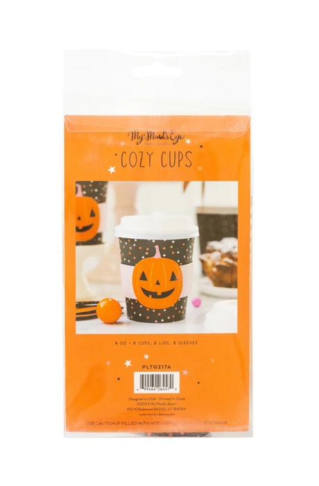 Black Pumpkin with Dots Cozy To-Go Cups