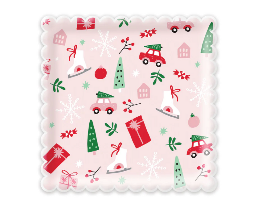 Merry Holiday Icon Paper Plates