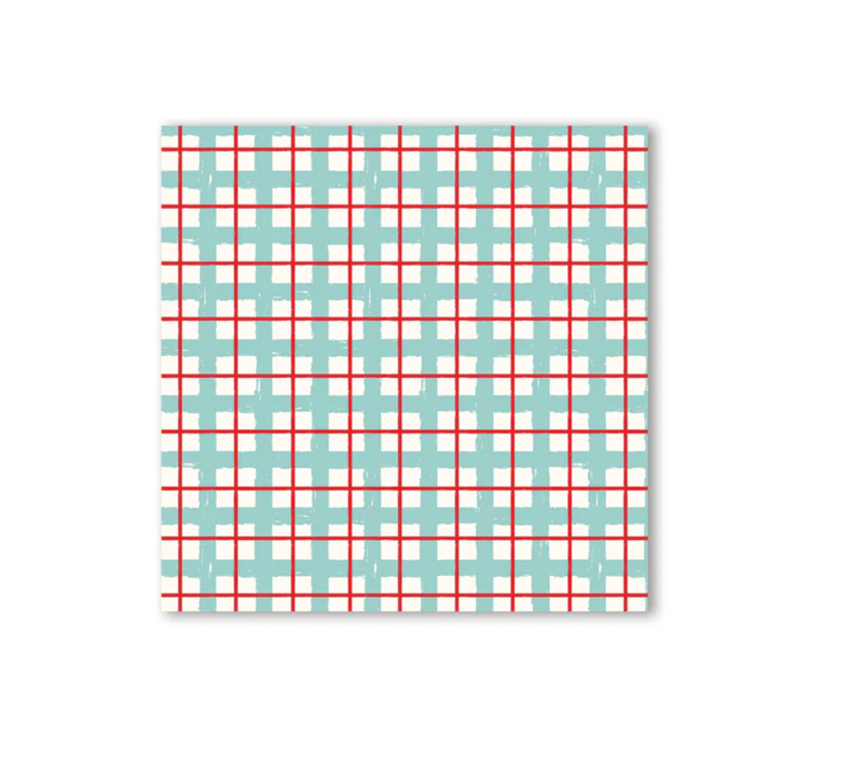DEAR RODOLPH PLAID PAPER COCKTAIL NAPKIN