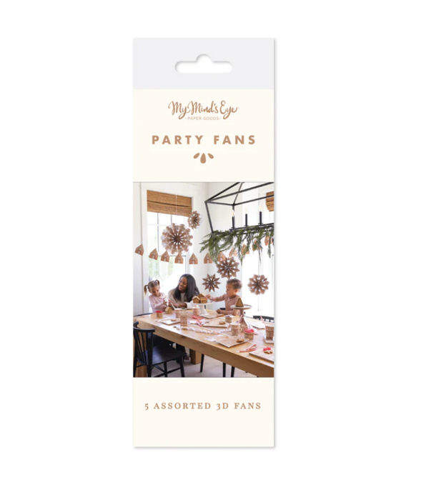 Gingerbread Style Party Paper Fans
