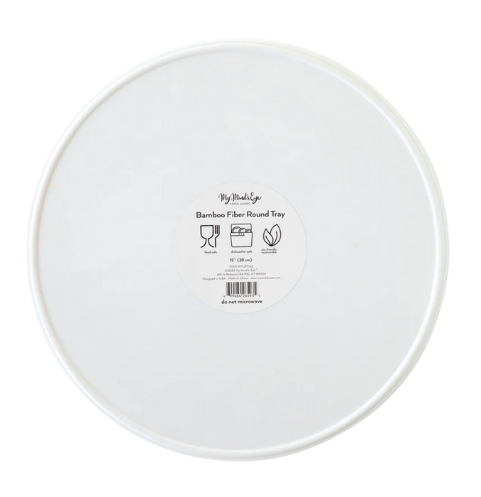 Thankful Wreath Reusable Bamboo Round Serving Tray