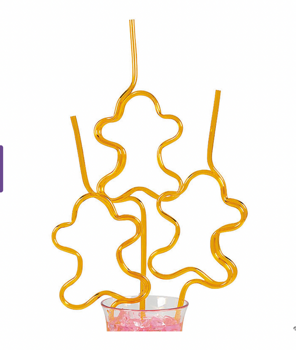 Gingerbread Silly Straws