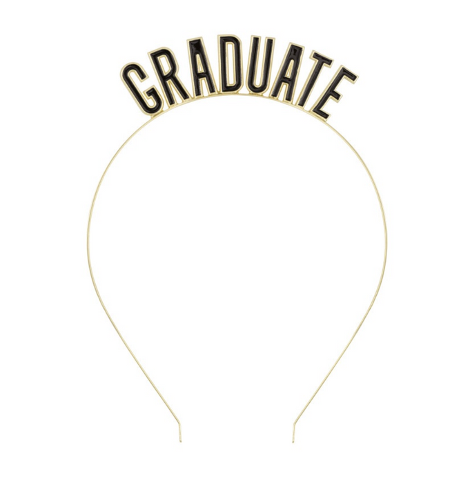 Black & Gold Enamel "Graduate" Headband