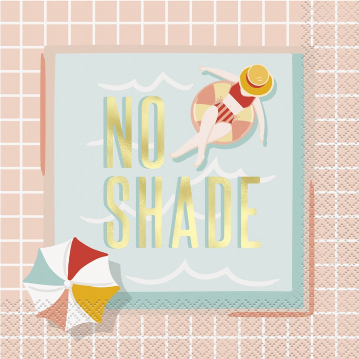 Poolside Summer "No Shade" Luncheon Napkins