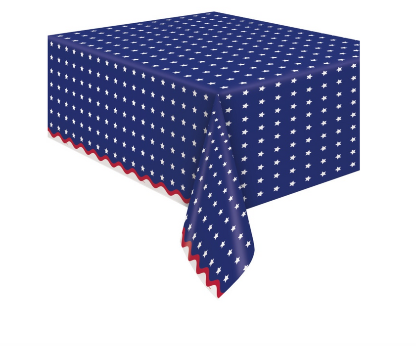 Peppy Patriotic Scalloped Rectangular Paper Table Cover