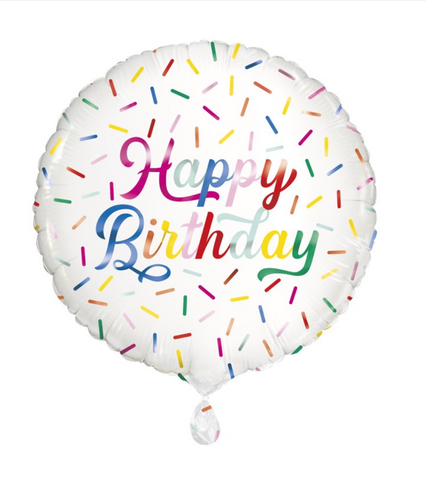 Birthday Sprinkle Happy Birthday Round Foil Balloon