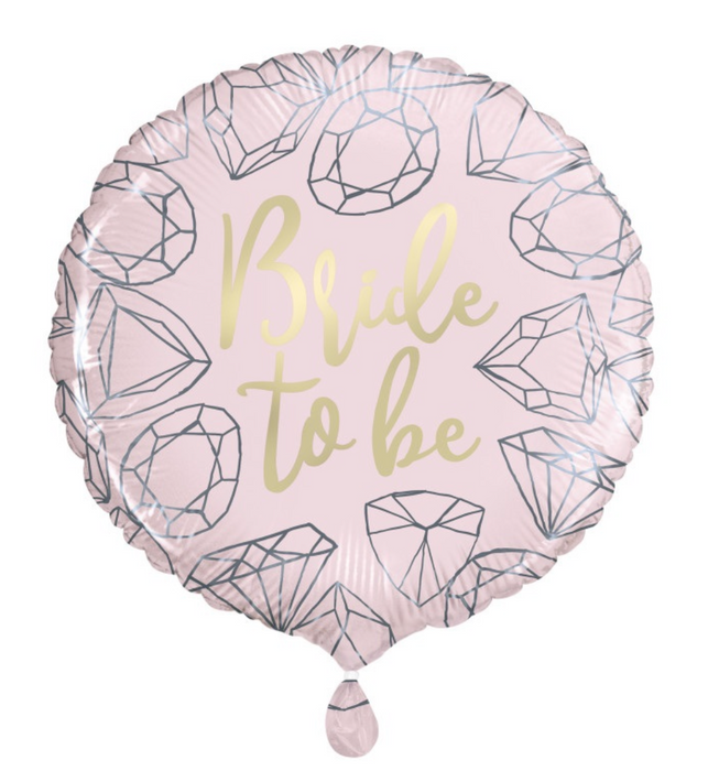 Pink Diamond Bride to Be Round Foil Balloon