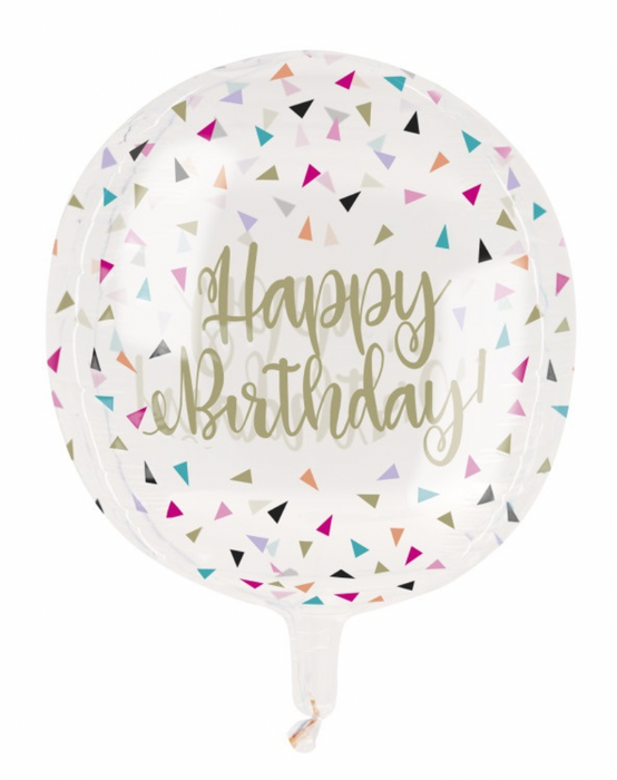 Colorful Birthday Printed Clear Sphere Helium Balloon
