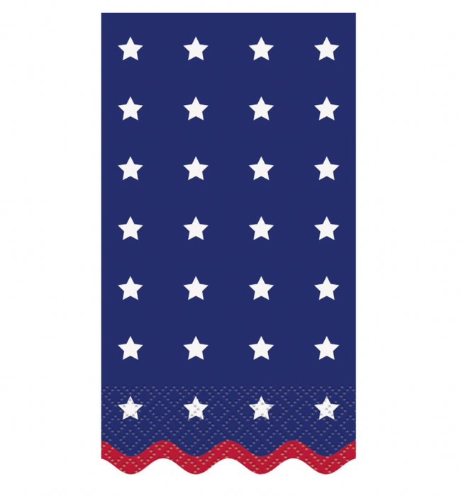 Peppy Patriotic Scalloped Guest Napkins