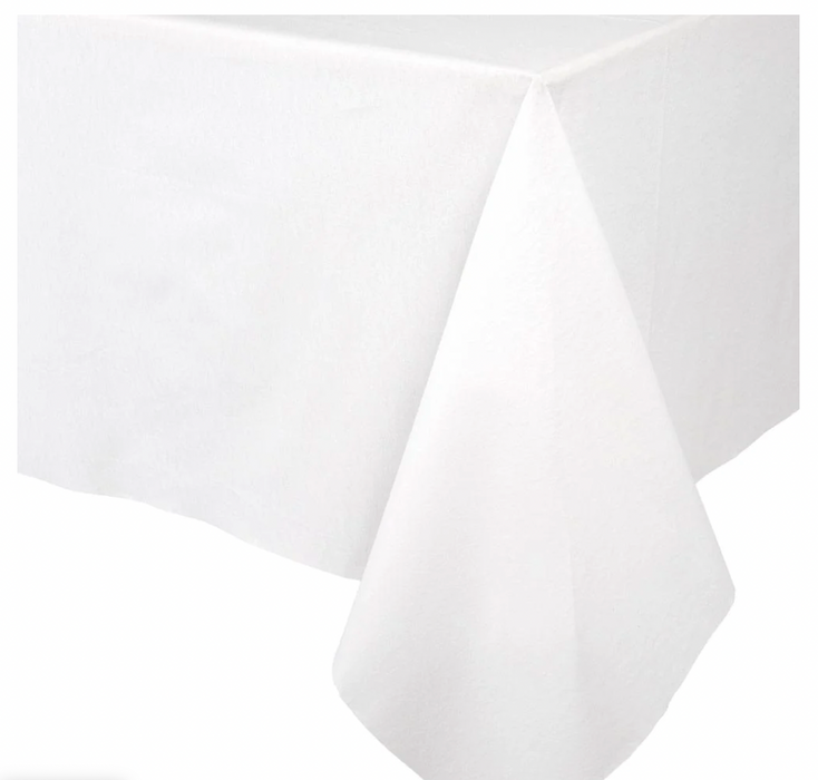 White Paper Linen Solid Table Cover