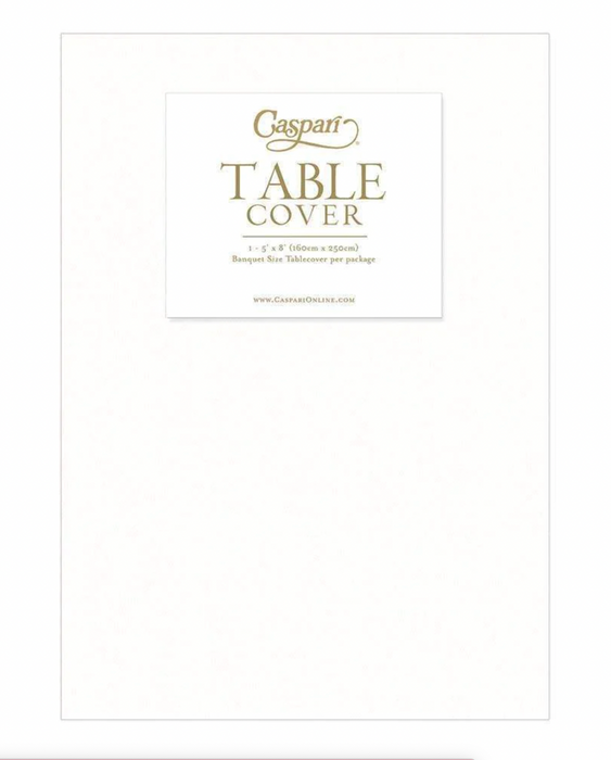 White Paper Linen Solid Table Cover