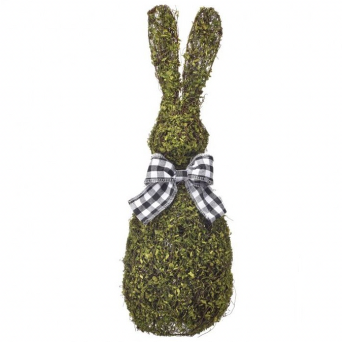 Large Moss Twig Bunny with Ribbon